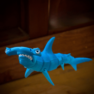 Hammerhead Shark Articulated Flexi Toy – Cute Print-in-Place Body with Snap-Fit Head