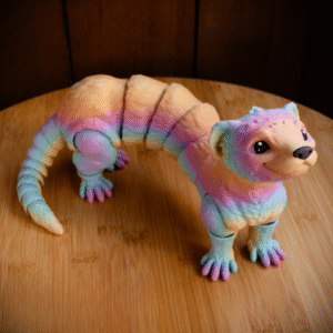 Ferret Articulated Fidget Toy – Cute Flexi with Print-in-Place Body & Snap-Fit Head