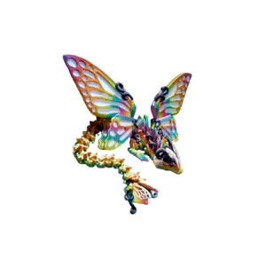 Butterfly Dragon | Articulated Flexi Fantasy Creature | Print-in-Place 3D Model with Snap-Fit Head