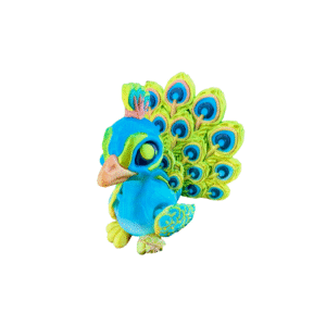 Tiny Peacock | Articulated Flexi Bird Toy | Print-in-Place 3D Model with Snap-Fit Head
