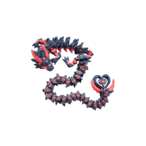 Dark Heart Dragon | Articulated Flexi Fantasy Creature | Print-in-Place 3D Model with Snap-Fit Head