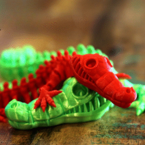 Cute Flexi Print-in-Place Crocodile – Articulated 3D Model