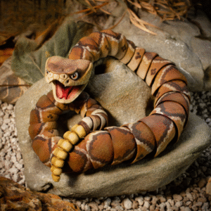 Rattlesnake Articulated Toy – Print-in-Place Flexi with Snap-Fit Head