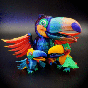 Public Release Flexi Factory Toucan – Articulated Print-in-Place 3D Model