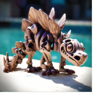 Flexi Factory Skeleton Stegosaurus – Articulated Print-in-Place Dinosaur 3D Model