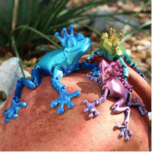 Flexi Frog Prince & Princess – Articulated Print-in-Place 3D Models for Prusa & Bambu