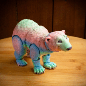 Polar Bear Articulated Fidget Toy – Santa Hat Version & Multicolor