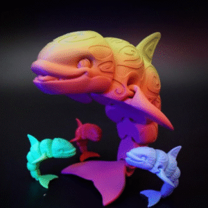 Exclusive Flexi Factory Tattooed Orca – Articulated Print-in-Place 3D Model