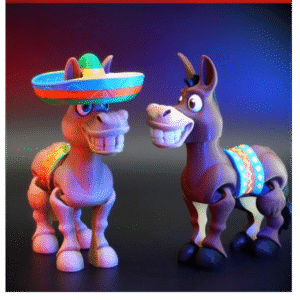 Exclusive Flexi Factory Donkey & Accessories – Articulated Print-in-Place 3D Model Set