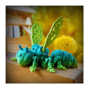 Flexi Factory Cyber Bee – Articulated Print-in-Place 3D Model