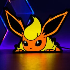 Flareon Pokemon Collectible Glowing LED Display Light Box