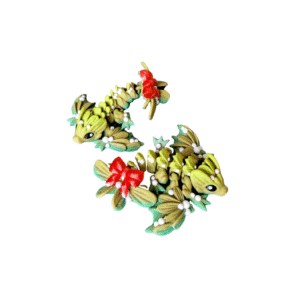 Mistletoe Tiny Dragon & Wyvern | Articulated Flexi Holiday Duo | Print-in-Place 3D Models with Snap-Fit Heads