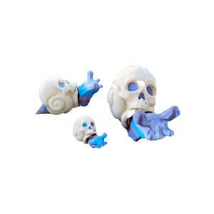 Tiny Skull Snail | Articulated Flexi Creature | Print-in-Place 3D Model with Snap-Fit Head