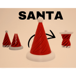 SANTA HAT Vortex 3D Printed Fidget Toy Stress Relief Desk Sensory