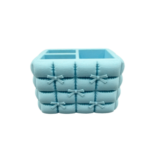 Aesthetic Quilted Knot Makeup Organizer 3D Printed Brush Holder Vanity Storage Tray